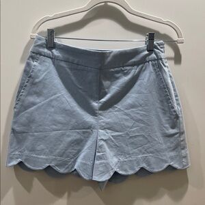 Blue Rain High Waist Light Blue Scalloped Shorts